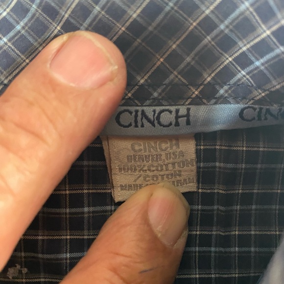 Cinch Blue Checkered Long Sleeve Button Up Western Shirt Men’s XXL - Picture 3 of 3